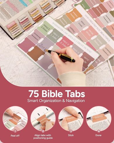 طقم اليومية للكتاب المقدس مع علبة قلم رصاص كبيرة السعة ، و 50pcs لوازم اليومية للكتاب المقدس ، وعلامات الكتاب المقدس ، وأعطال الكتاب المقدس والأقلام لا تنزف ， لوازم اليومية لهدايا الكتاب المقدس (الوردي الفاتح) in Kuwait