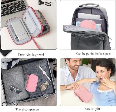 for Electronic Organizer, Travel Cable Organizer Bag Pouch Electronic Accessories Carry Case Portable Waterproof Double Layers Storage Bag for Cable, Cord, Charger, SD Card,Earphone - Flower in Saudi Arabia
