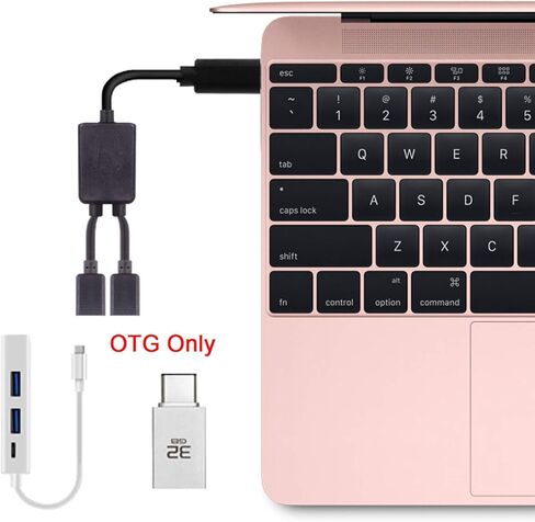 CY Cable Type-C OTG to Dual Ports USB-C Female Hub Cable for Laptop PC Mouse Flash Disk in Kuwait