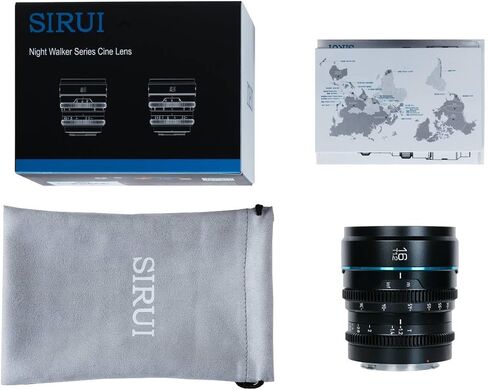 SIRUI Night Walker T1.2 S35 Cine Lens Set, 16mm, 75mm, Large Aperture Manual Focus Lens (MS-2SRG, RF Mount, Metal Grey) in Kuwait