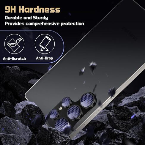 واقي عدسة الكاميرا ل Samsung Galaxy S25 Ultra 5G ، 9H صلابة الزجاج المقسى ، قاعدة سبيكة الألومنيوم غير اللامعة ، واقي شاشة الكاميرا المضاد للخلع لجالاكسي S25 Ultra 5G - Titanium Blue in Kuwait