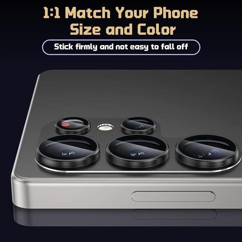 واقي عدسة الكاميرا ل Samsung Galaxy S25 Ultra 5G ، 9H صلابة الزجاج المقسى ، قاعدة سبيكة الألومنيوم غير اللامعة ، واقي شاشة الكاميرا المضاد للخلع لجالاكسي S25 Ultra 5G - Titanium Blue in Kuwait