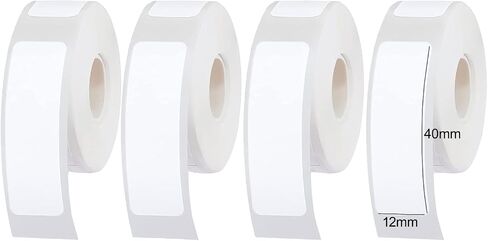 Label Tape Continuous Waterproof Label Tape Thermal Sticker Labels 0.59in X 13.12Ft(15mmX4m) Suitable for Most Label Maker for Home, Office, School, Barcode, Name, Date, Price etc(White, 2Rolls) in Saudi Arabia