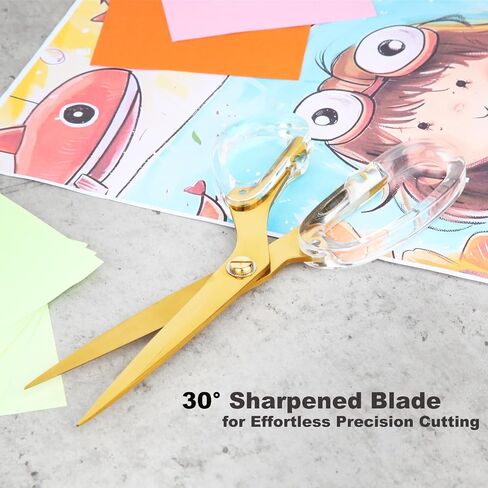 8 Inch Pink Craft Scissors, Medium Size Scissors, Stainless Steel Blades and Handle, Right and Left Hand Use, Office Multi Purpose Scissors in Saudi Arabia