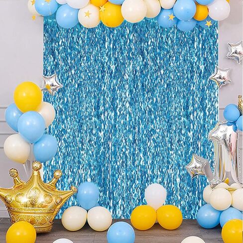Wavy Rainbow Foil Fringe Curtains - 3 Pack Colorful Party Decorations 3.3x6.6ft Tinsel Metallic Streamers Holiday Photo Booth Props Backdrop for Birthday Wedding Engagement Bridal Shower Unicorn in Kuwait
