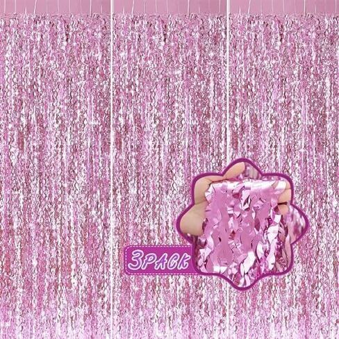 Wavy Rainbow Foil Fringe Curtains - 3 Pack Colorful Party Decorations 3.3x6.6ft Tinsel Metallic Streamers Holiday Photo Booth Props Backdrop for Birthday Wedding Engagement Bridal Shower Unicorn in Kuwait
