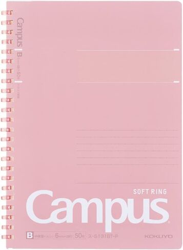 KOKUYO Spiral Lined Notebook, 10'' x 7'' Pastel Journal B5 Campus Soft Ring Notebooks with Dot 6 mm Ruled, 40 Sheets, Pink 1 Subject Notebook, Note Taking for School. Japan Import (SU-S111BT-P) in Kuwait