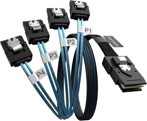 Mini SAS إلى 4 SATA Cable ، 36 PIN SFF 8087 Host/Controller to 7 Pin SATA Target/Backlan in Kuwait