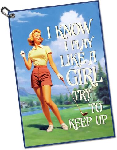 GEYGIE Just A Dog Mom Who Loves Golf Polyester and Cotton Blend Golf Towel, Funny Golf Towel Gifts and Golf Accessories for Women Mom Mother, Mothers Day Birthday Gift for Golf Lover Dog Lover in Saudi Arabia