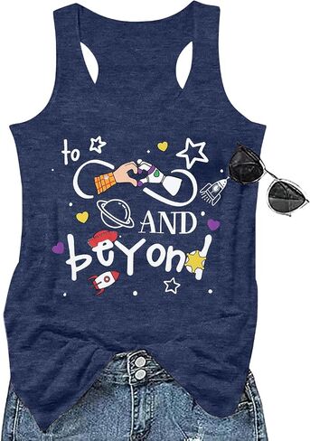 to Infinity Beyond Tank Top Women Summer Holiday Sleeveless Shirt Lightyear Toy Graphic Tee Top Ohana Beach Tank Tops in Kuwait