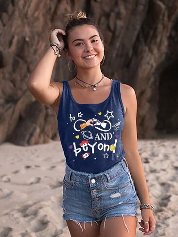 to Infinity Beyond Tank Top Women Summer Holiday Sleeveless Shirt Lightyear Toy Graphic Tee Top Ohana Beach Tank Tops in Kuwait