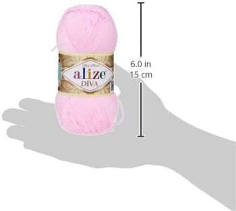Alize Diva Silk Effect 100% Microfiber Acrylic Yarn 1 Ball skeins 100gr 383yds Color (353 - Indigo) in Saudi Arabia