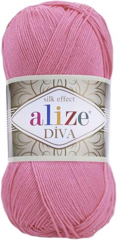 Alize Diva Silk Effect 100% Microfiber Acrylic Yarn 1 Ball skeins 100gr 383yds Color (353 - Indigo) in Saudi Arabia