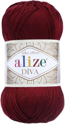 Alize Diva Silk Effect 100% Microfiber Acrylic Yarn 1 Ball skeins 100gr 383yds Color (353 - Indigo) in Saudi Arabia