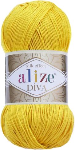 Alize Diva Silk Effect 100% Microfiber Acrylic Yarn 1 Ball skeins 100gr 383yds Color (353 - Indigo) in Saudi Arabia