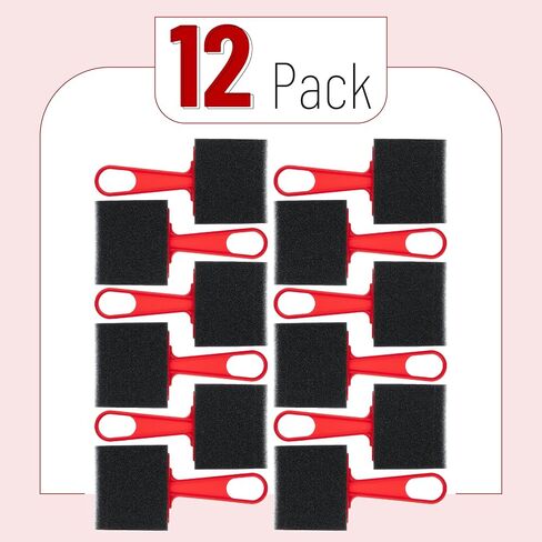 Bates- Foam Paint Brushes, 3-Inch, 12 Pack, Black Handle Sponge Brushes, Sponge Paint Brush, Foam Brushes for Painting, Foam Brushes for Staining, Paint Sponges, Foam Brushes for Mod Podge Brushes in Saudi Arabia