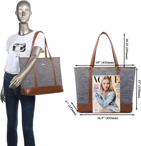 Water Resistant Nylon Laptop Tote Bag for Teacher Large Work Travel Purse fit up to 15.6 inch Laptop in Saudi Arabia