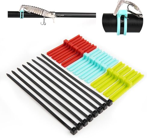 Universal Fishing Hook Keeper - Silicone Secure Holder for All Rods (Ultra Light to Sea), 12-Pack with Nylon Zip Ties in Saudi Arabia