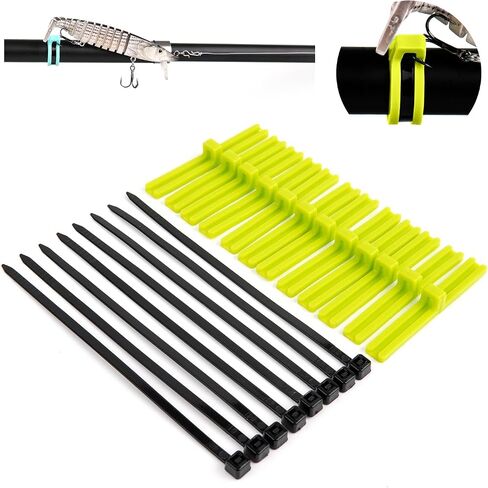 Universal Fishing Hook Keeper - Silicone Secure Holder for All Rods (Ultra Light to Sea), 12-Pack with Nylon Zip Ties in Saudi Arabia