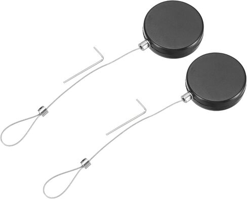 MECCANIXITY 3.3ft Retractable Cable Lock with Latch Remote Control Security Locks with Adjustable Cord Tether Anti Theft for Laptop, TV, 150 G, Black, 2 Pack in Saudi Arabia