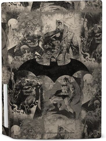 Head Case Designs Officially Licensed Batman DC Comics Collage Distressed Logos And Comic Book Vinyl Faceplate Sticker Gaming Skin Decal Cover Compatible With PS5 Disc Console & DualSense in Kuwait