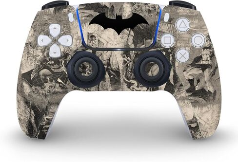 Head Case Designs Officially Licensed Batman DC Comics Collage Distressed Logos And Comic Book Vinyl Faceplate Sticker Gaming Skin Decal Cover Compatible With PS5 Disc Console & DualSense in Kuwait
