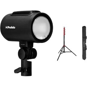 Profoto A2 The Little Big Off Camera Flash Head, Bundle with Flashpoint Pro Air-Cushioned Heavy-Duty Light Stand, Red/9.5'