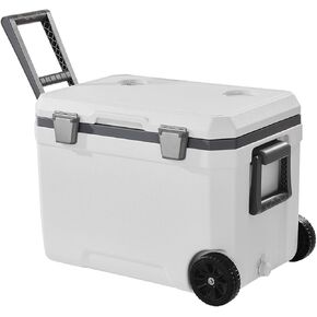VEVOR Ultra-Light Hard Cooler, Ice Retention Cooler with Heavy Duty Handle, Ice Chest Lunch Box for Camping, Travel, Outdoor, Keeps Cool for up to 6 Days, 30% Lighter Than Rotomolded Coolers