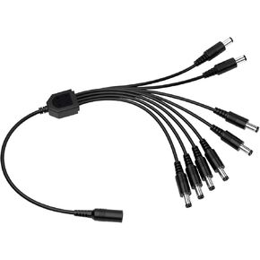 ZOSI 1 Female 2.1mm to 8 Male 2.1mm Plugs DC Power Y Splitter Adapter Cable for CCTV Security Camera