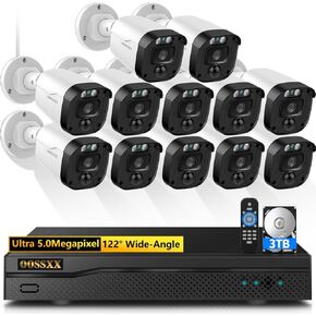 (Full HD 5MP Definition) Wired Security Camera System Outdoor Home Video Surveillance Cameras CCTV Camera Security System Indoor Video Surveillance Equipment Outside