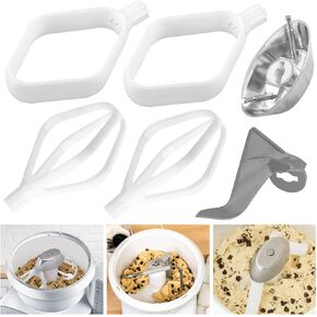 Cookie Paddles, Cake Paddle & Dough Hook Extender Kit for Bosch Plus Stand Mixers, Nu-Trimill Artiste Mixers, Used In Conjunction With Metal Drives, Ideal For Cakes, Breads, Pancakes, Muffins, etc.