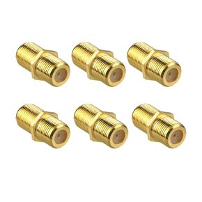 10 Pack Coaxial Cable Connector Silver, Coax Cable Extender F-Type Silver Plated Adapter Female to Female - Coax Cable for HDTV, TV, Modem, Radio, Satellite Receivers
