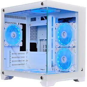 Case Computer Rise Mode USA Galaxy Glass M Mini, Mini Tower Tempered Glass, M-ATX White