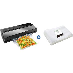 GERYON Vacuum Sealer Machine Silver and 120 Counts Vacuum Sealer Bags