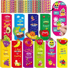 HORIECHALY Scented Bookmarks Kids, 30PCS Scratch and Sniff Smelly Bookmarks Bulk Reading Kids, Assorted Fruit Food Theme Reading Rewards Educational Classroom Students Reader Supplies Gift, 10 Styles
