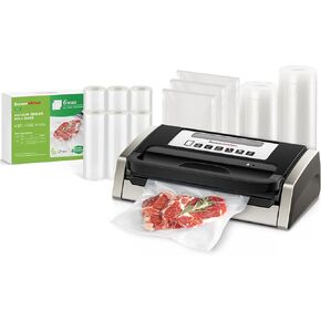 Powerful Vacuum Sealer Machine Built-in Cutter + 6 Rolls Bags (Total 8 Roll Bags)