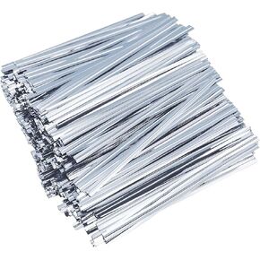 500 Pcs Metallic Twist Ties 5" Sliver Twist Ties for Bags Foil Twist Ties Bread Ties Plastic Cable Ties Candy Ties Twist Tie Bag Ties for Bread Bags Gift Bags Wrapping Cello Bags Treat Bags
