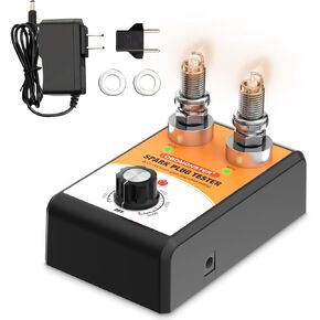 Spark Plug Tester Dual Holes, 0 to 6000rpm Adjustable Working Frequency Automotive Engine Ignition Coil Tester for 12V Gasoline Vehicles and Motorcycles