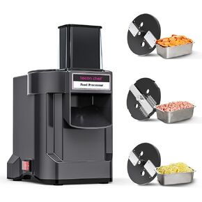 3 in 1 Electric Food Processor Vegetable Dicer Chopper Multifuntional Potato Cutter Onion Slicer with 3 Stainless Steel Blades for Commercial & Home Use