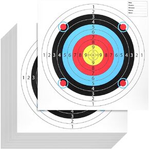 gisgfim 80 Sheets Paper Shooting Targets 17 x 17 Inch Bullseye Large Paper Targets for Shooting Range Targets Paper 10 Ring Bow and Targets for Hunting Shooting Accessories Practice