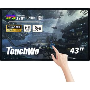 43 inch Interactive Touchscreen Monitor, Smart Board with 16:9 Display 1080P, Android 12 Touchscreen Electronic Whiteboard for Office and Classroom, RAM 4G & ROM 64G