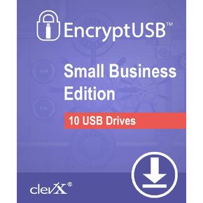 Encryptusb - الأعمال الصغيرة (SMB) - أمان البيانات الشخصية التلقائية للمحركات المحمولة - سنة واحدة ، ما يصل إلى 10 محركات فلاش USB محمولة أو أجهزة HDD/SSD الخارجية