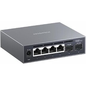 6-Port 2.5G Web Managed Ethernet Switch, VLAN/QoS/STP/IGMP/LACP Supported, Fanless Easy Smart 2.5Gb Network Switch, Aluminum Housing, Desktop/Wall-Mount