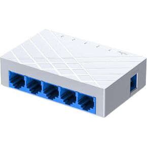 5 Port Gigabit Ethernet Switch Unmanaged - Desktop Network Switch with Plug & Play, Fanless Design for Home Office, Gaming, Streaming - Ethernet Splitter, Internet Hub, Computer Networking