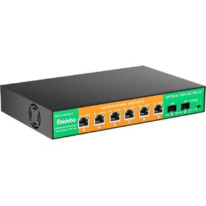 Gigabit PoE Switch 8 Ports, 1000Mbps PoE Ethernet Unmanaged Network Switch with 2 Uplink & 2 SFP Ports, 120W, Plug & Play, Suitable for Access Point-AP and PoE Surveillance Camera (12-Port)