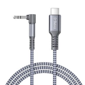 Elebase for iPhone 16 16e 15 Aux Cord 4FT,USB C Aux Cable 90 Degree,Type C to Right Angle 3.5MM Audio Auxiliary Cord for Car,New Apple 15 Pro Max Plus,Samsung Galaxy S25 S24 S23 Ultra A56,Z Fold Flip