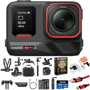 Insta360 Ace Pro 2 8K Waterproof Action Camera Dual Battery Bundle with Deco 6FT Type-C to USB, 26 Month CPS, Outdoor Action Kit, Deco 6ft Type-C to USB, 64 GB Memory Card, Power Grip 4000mAh