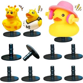 10Pcs Duck Holder for Jeep Dash, Rubber Duck Mounts Duck Plugs for a Fun and Funky Car Dashboard Display Gift for Jeep Lover Double-Sided Stickers Included