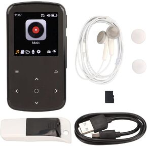 Tangxi Bluetooth Sports MP3 Player, 1.54 inch Touch Mini Back Clip MP3 Player, Portable Player Mini with Headphones for Hiking Working Driving Reading(64GB)