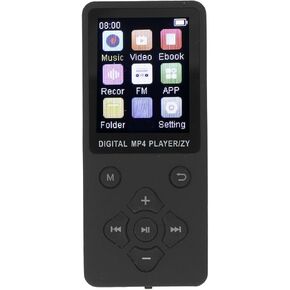 64GB MP3 Player, Bluetooth 5.0 Portable HiFi Sound Quality Music Player, MP3 & MP4 Player with 1.8in Color Screen, Built in HD Speaker, Photo Video E Book Voice Recording (Black)
